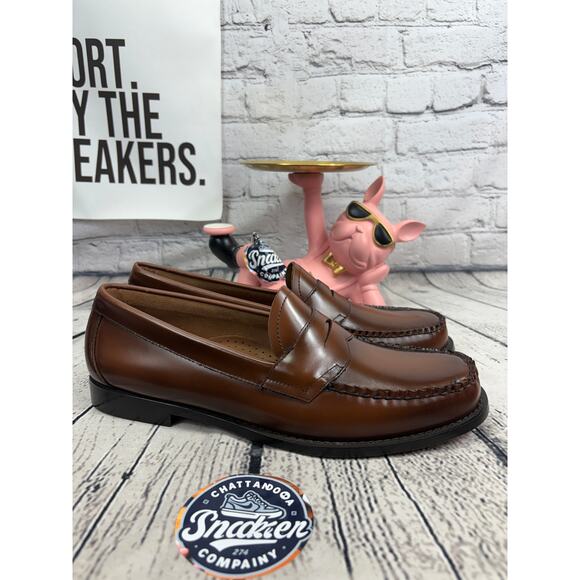 GH Bass Weejuns Penny Loafers Mens 11.5 Leavitt Flat Strap Brown Leather NEW - Picture 9 of 9